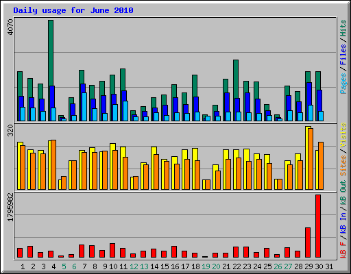 Daily usage for June 2010