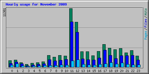 Hourly usage for November 2009