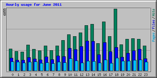 Hourly usage for June 2011