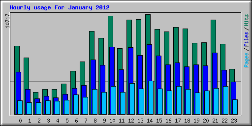 Hourly usage for January 2012
