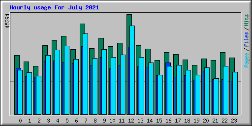 Hourly usage for July 2021